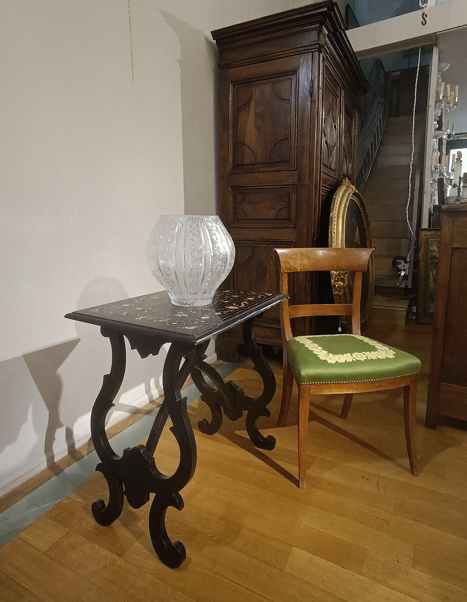 Mid-19th Century Ebonized Wood Coffee Table With Inlays -photo-6