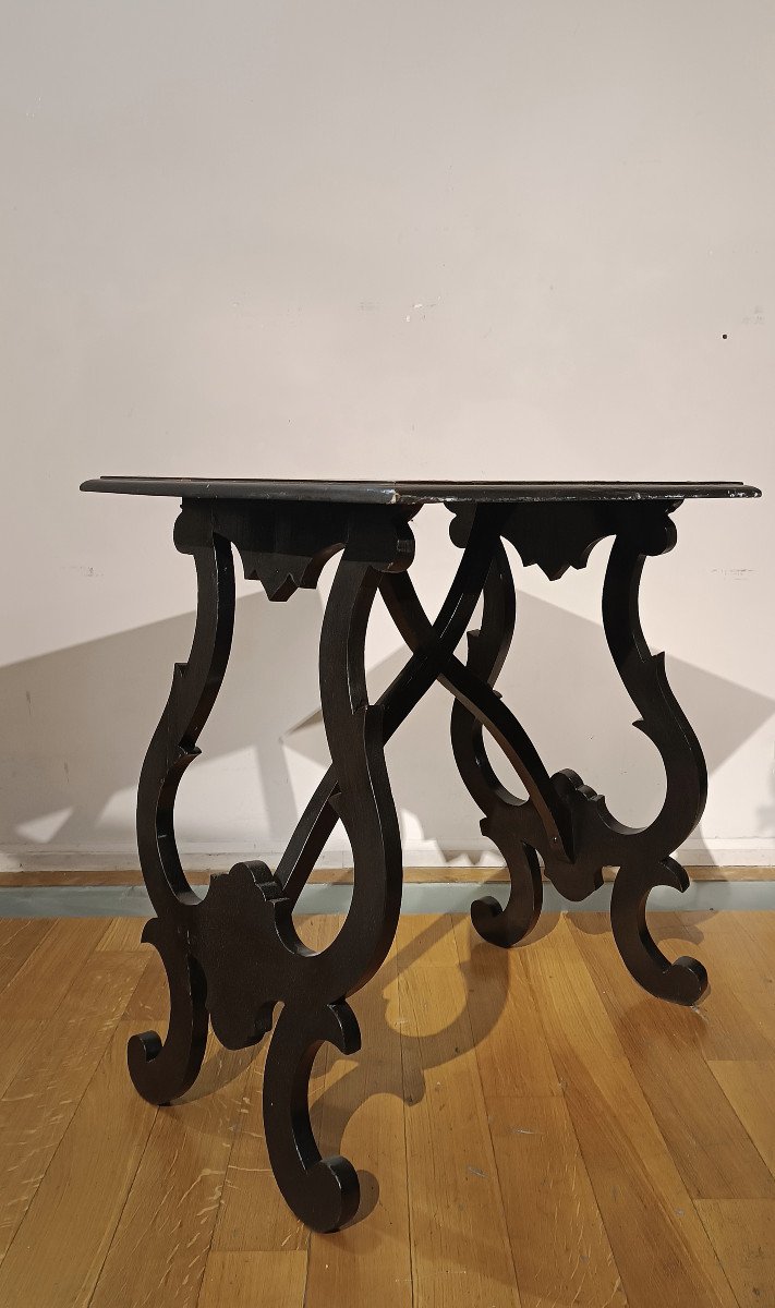 Mid-19th Century Ebonized Wood Coffee Table With Inlays -photo-7