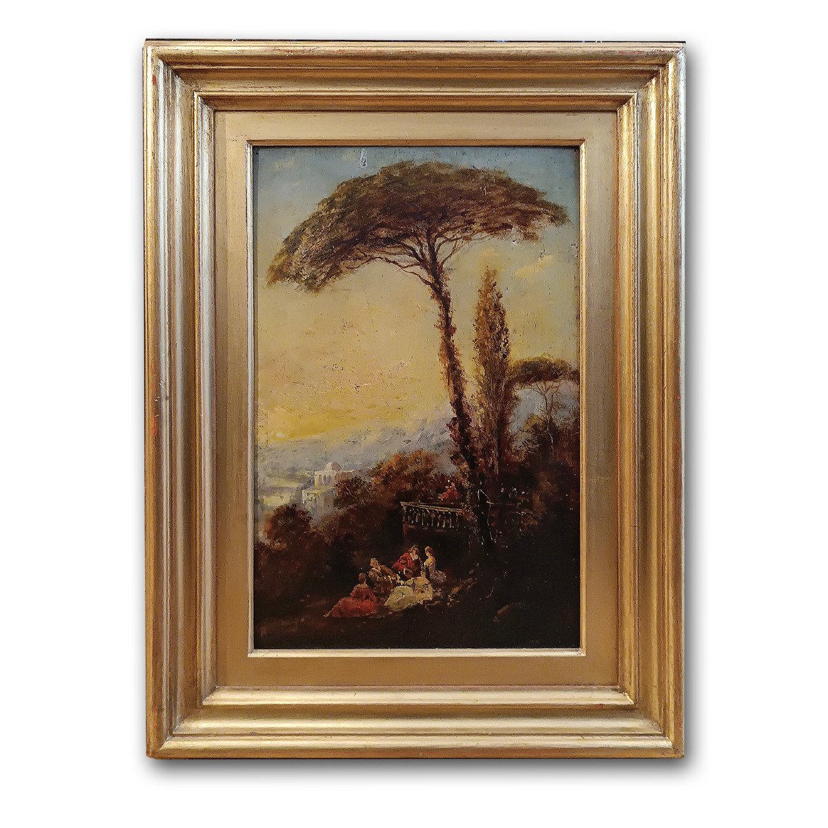 Late 18th Century Landscape Painting With Figures