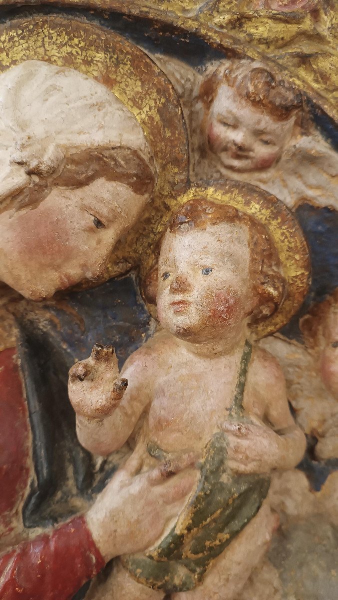 Mid-16th Century Polychrome Stucco Madonna And Child -photo-1