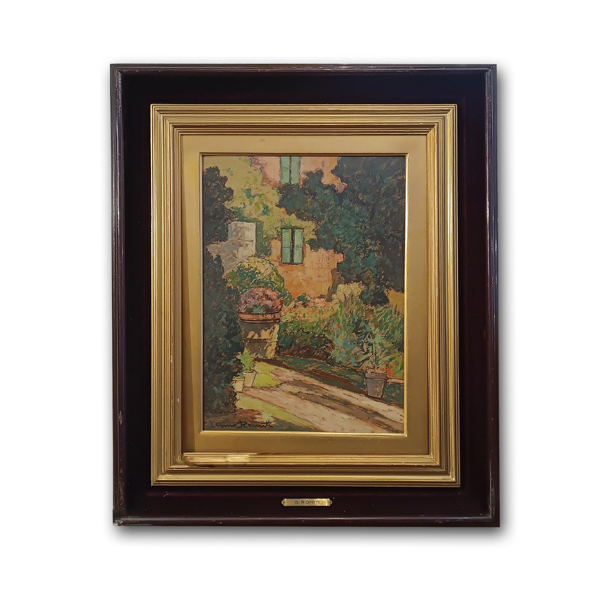 Early 20th Century Painting Glimmer Of Garden 