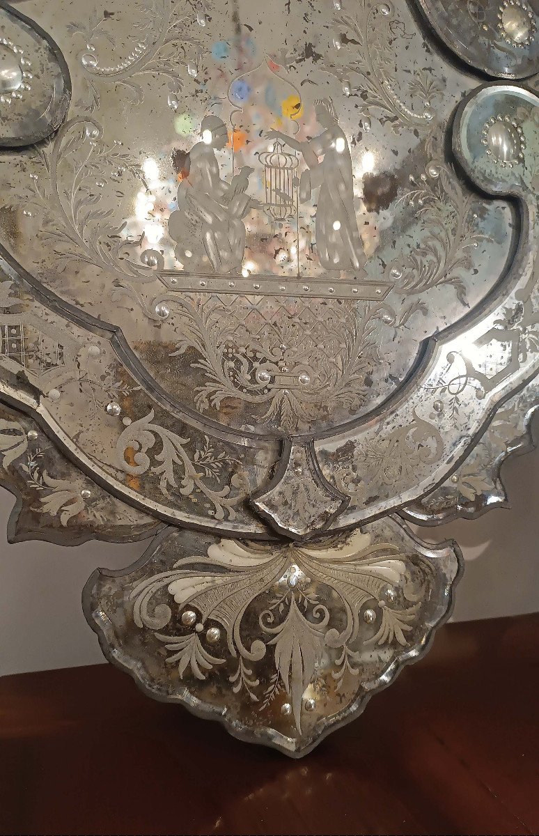 PAIRE DE PETITS MIROIRS EN VERRE MILIEU 18ème SIÈCLE-photo-4