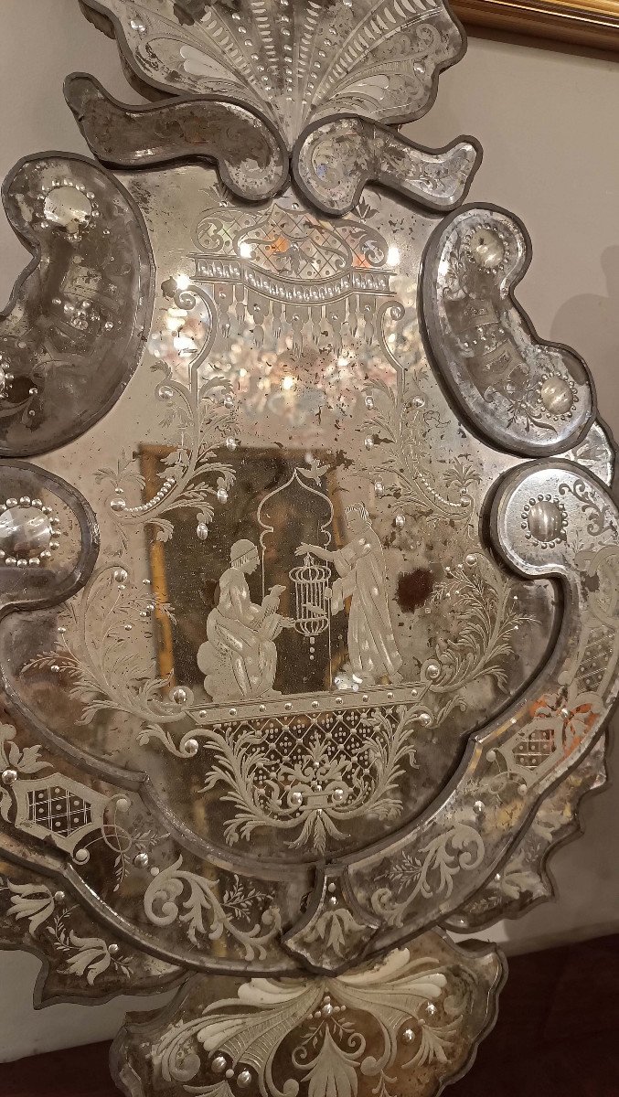 PAIRE DE PETITS MIROIRS EN VERRE MILIEU 18ème SIÈCLE-photo-2