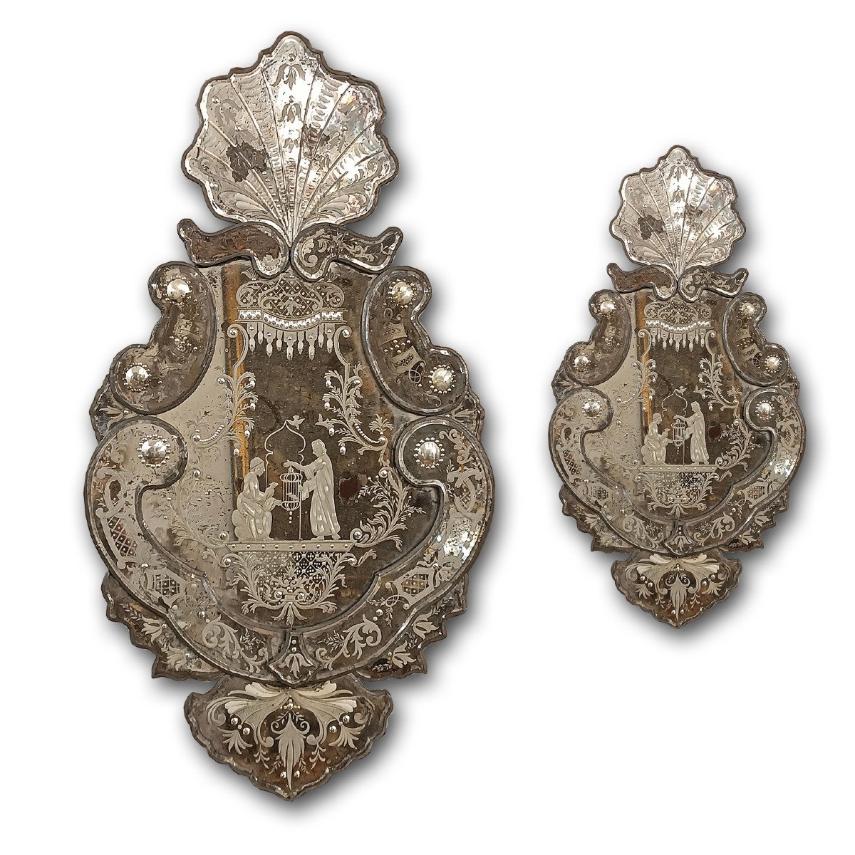 Mid-18th Century Pair Of Small Glass Mirrors 