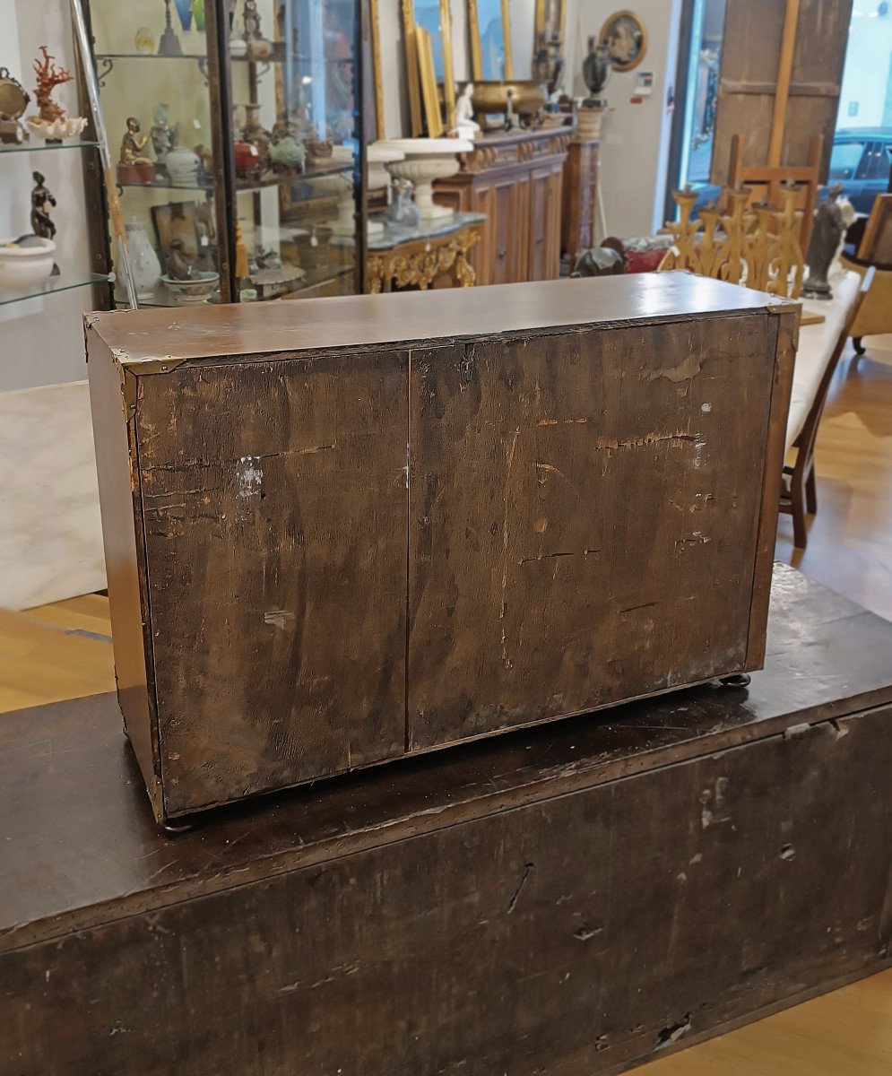 Early 18th Century Walnut Coin Cabinet With Finishes -photo-4