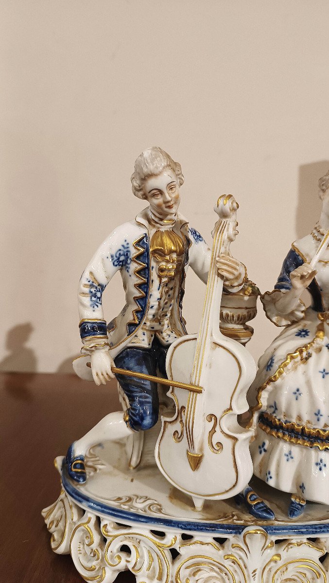 Late 19th Century Porcelain Sculpture Group “music Scene” -photo-2