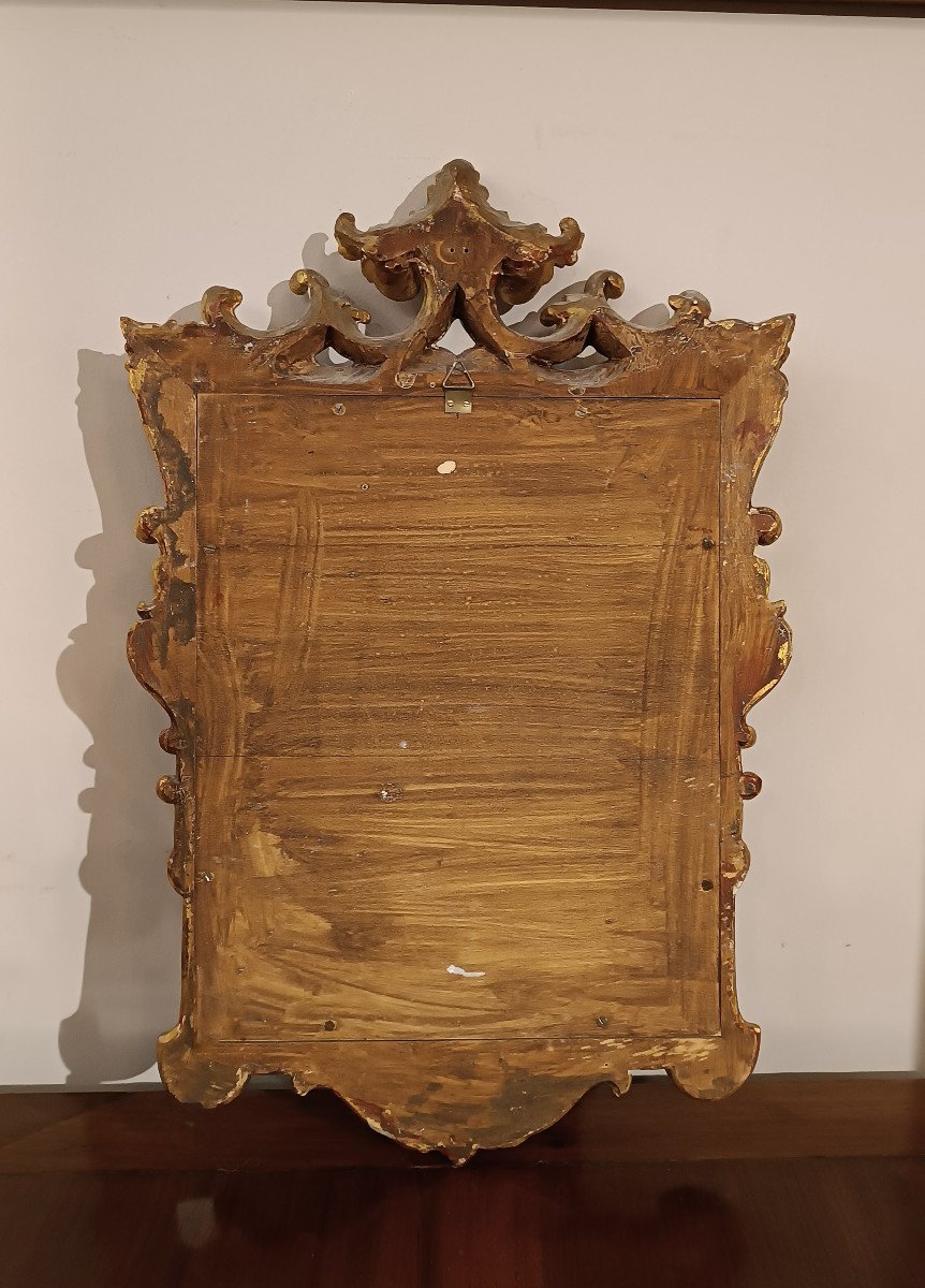 PETIT MIROIR EN BOIS DORÉ DEUXIÈME MOITIÉ DU 18ème SIÈCLE-photo-6