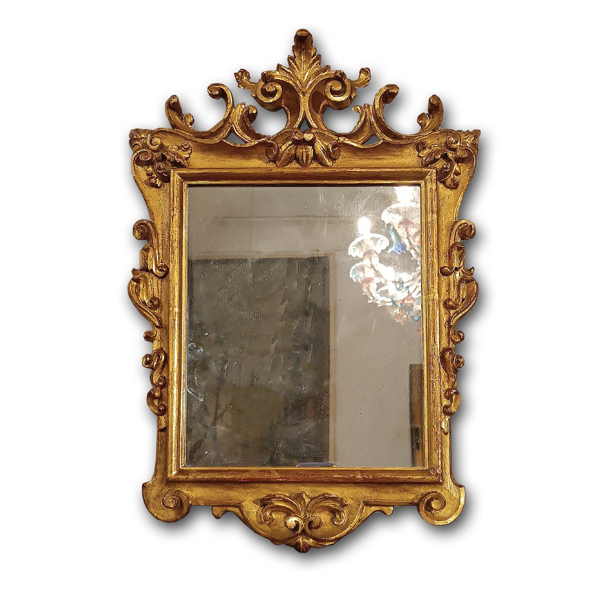 PETIT MIROIR EN BOIS DORÉ DEUXIÈME MOITIÉ DU 18ème SIÈCLE