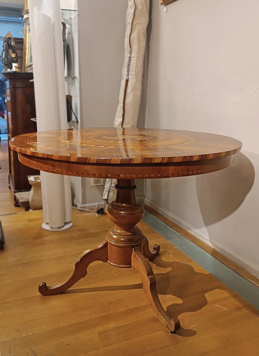 First Half Of The 19th Century Inlaid Rolo Table -photo-2