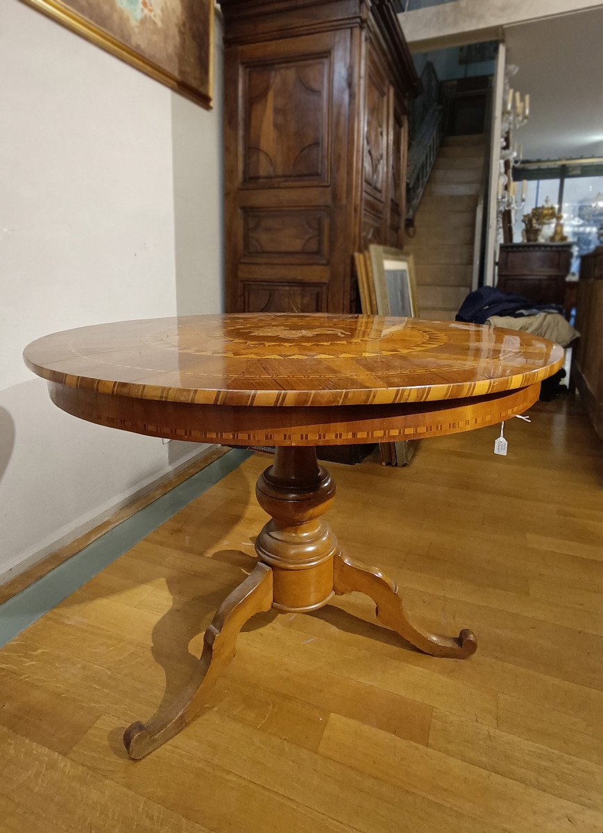 First Half Of The 19th Century Inlaid Rolo Table -photo-3