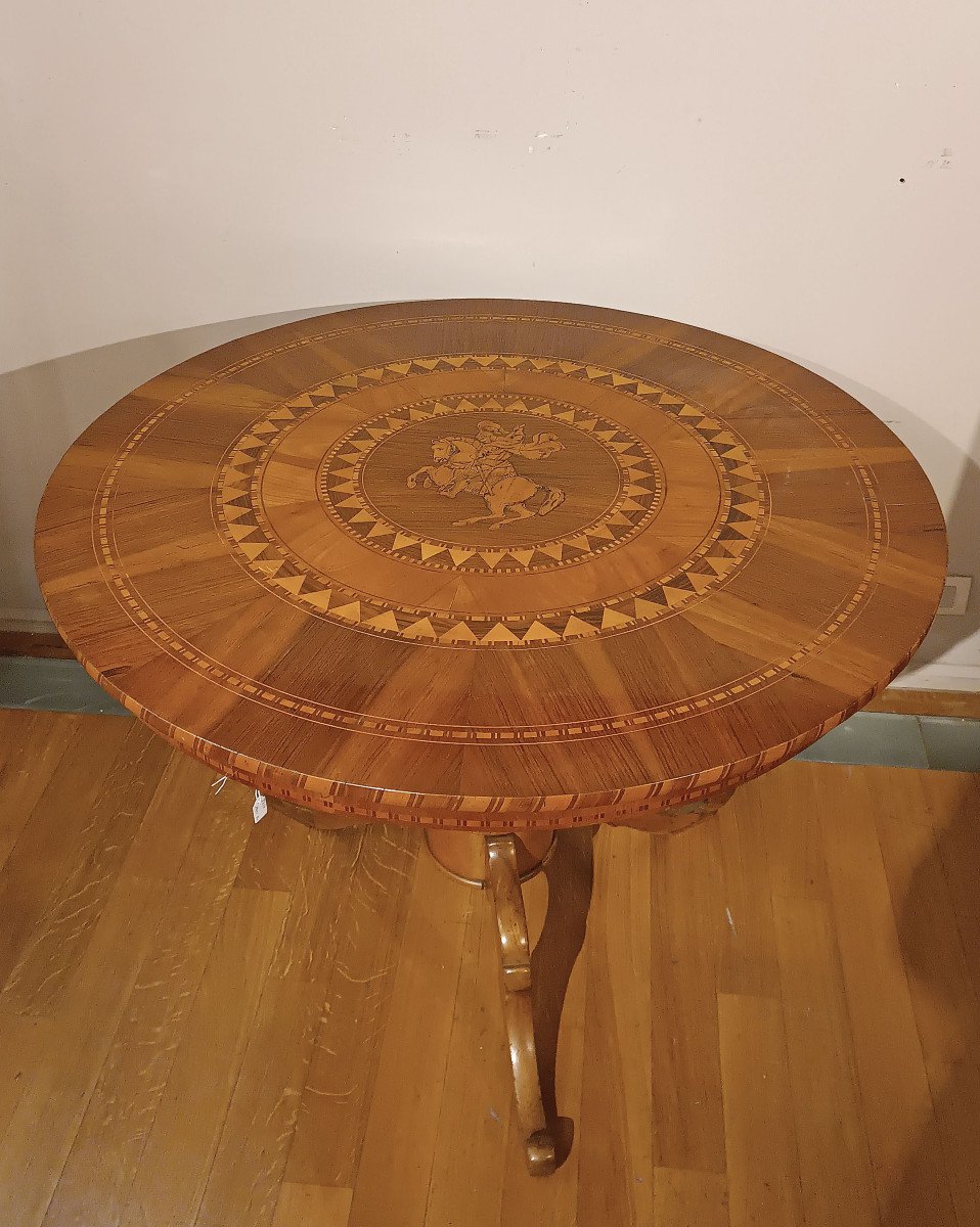 First Half Of The 19th Century Inlaid Rolo Table -photo-4