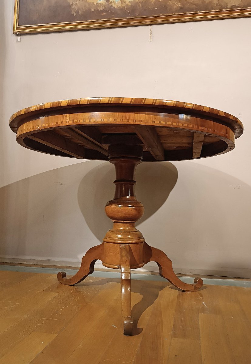 First Half Of The 19th Century Inlaid Rolo Table -photo-5