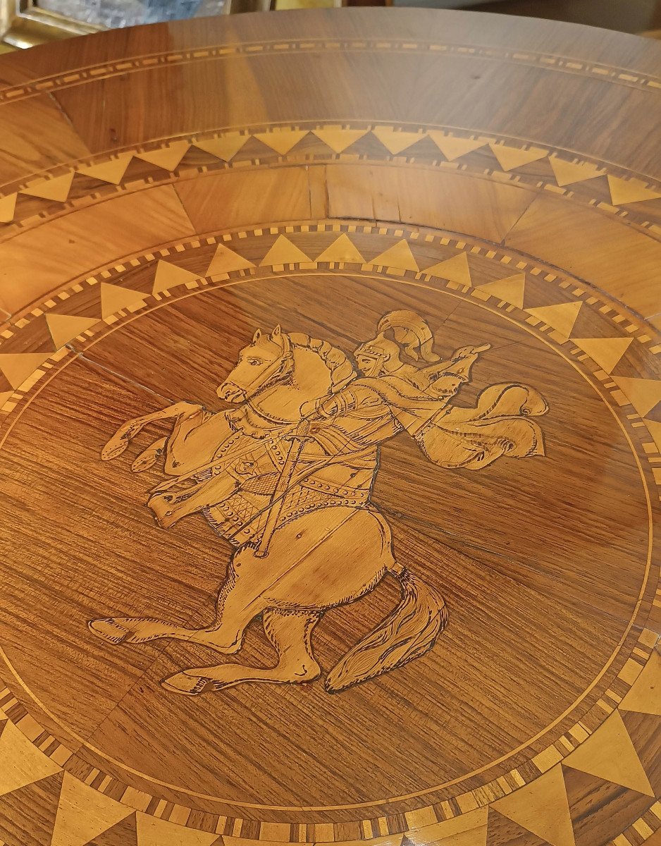 First Half Of The 19th Century Inlaid Rolo Table -photo-8