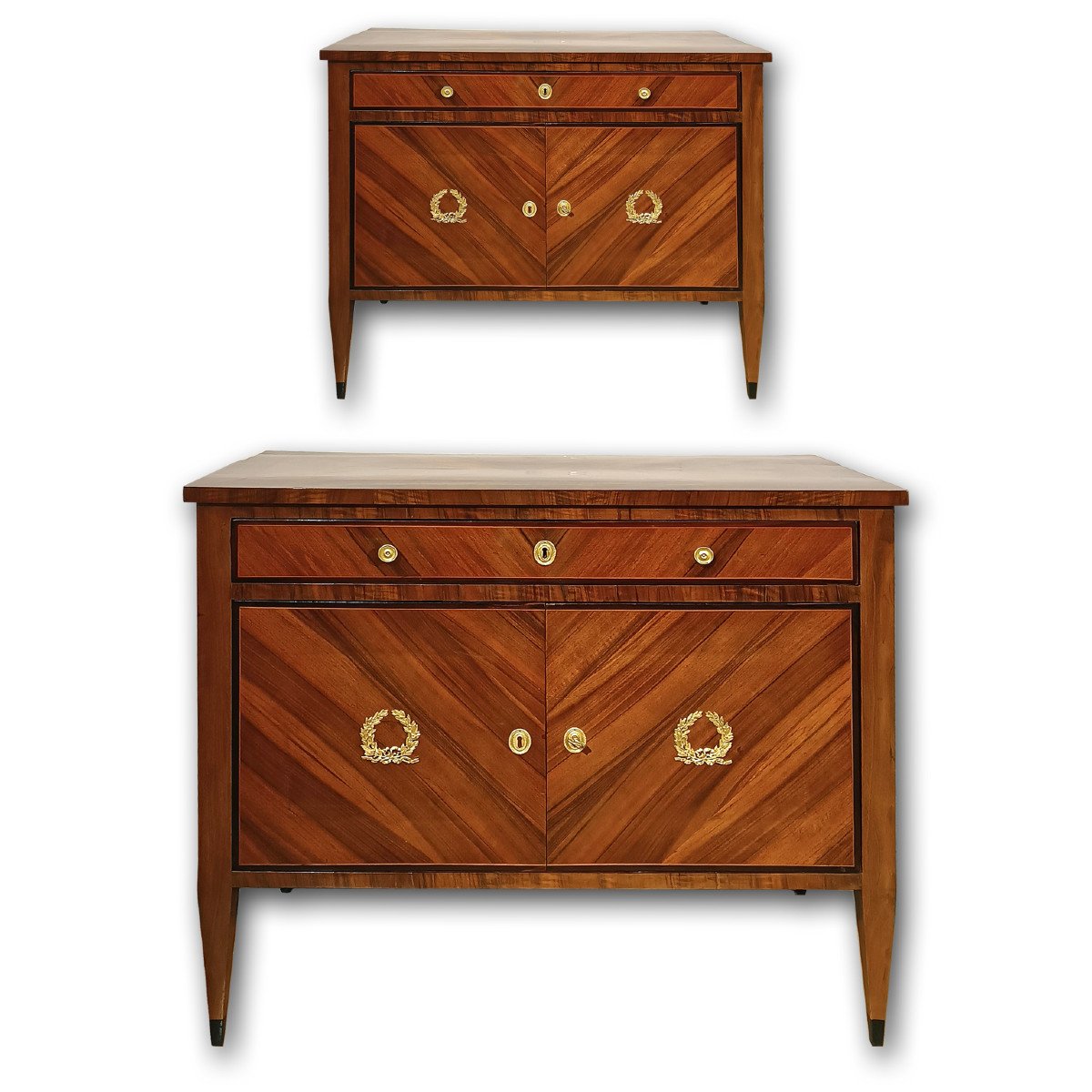 Late 18th Century Pair Of Walnut Veneered Sideboards