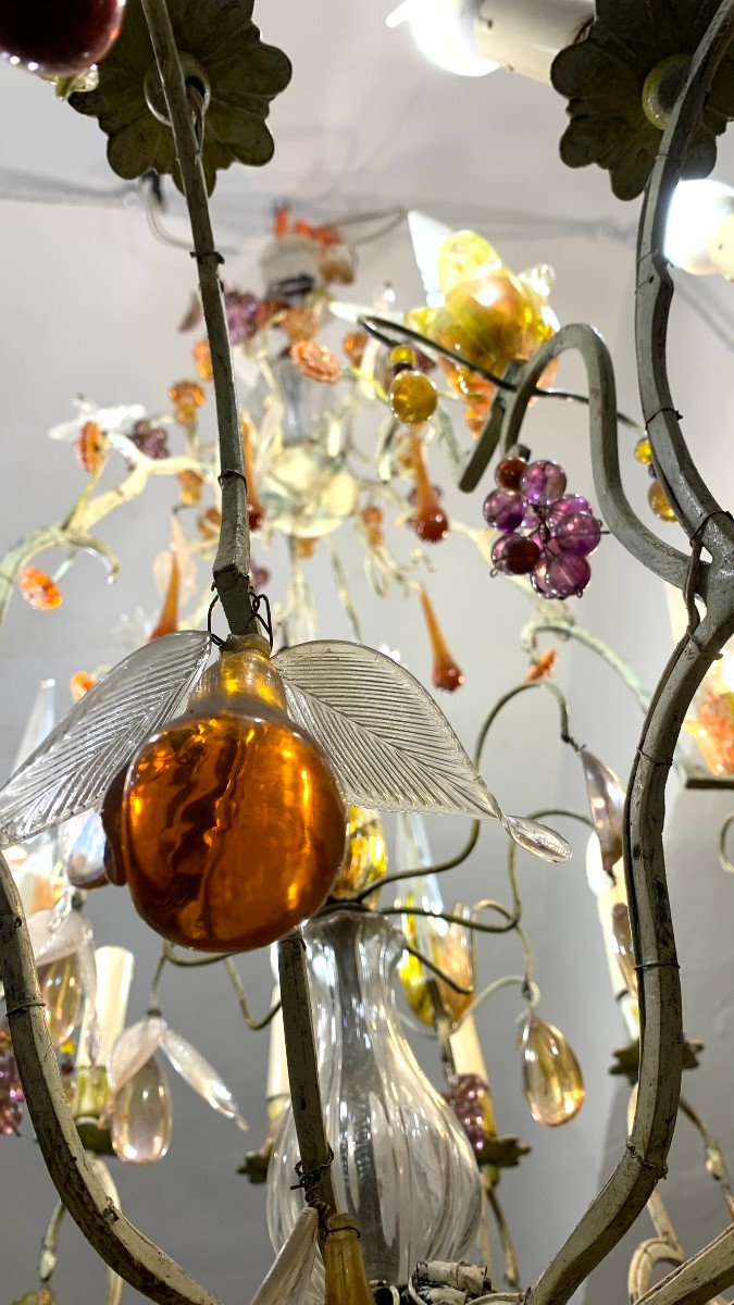 Late 19th Century Chandelier With Glass Fruit -photo-3