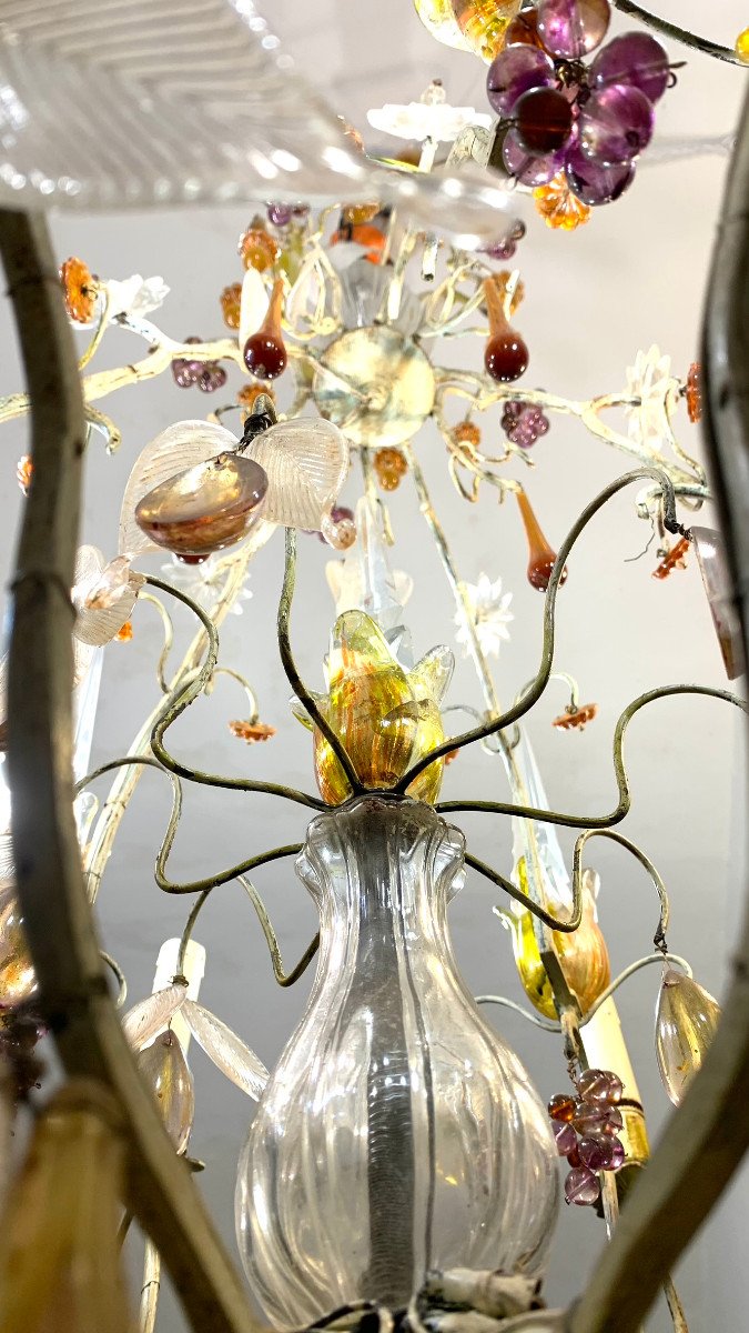 Late 19th Century Chandelier With Glass Fruit -photo-4