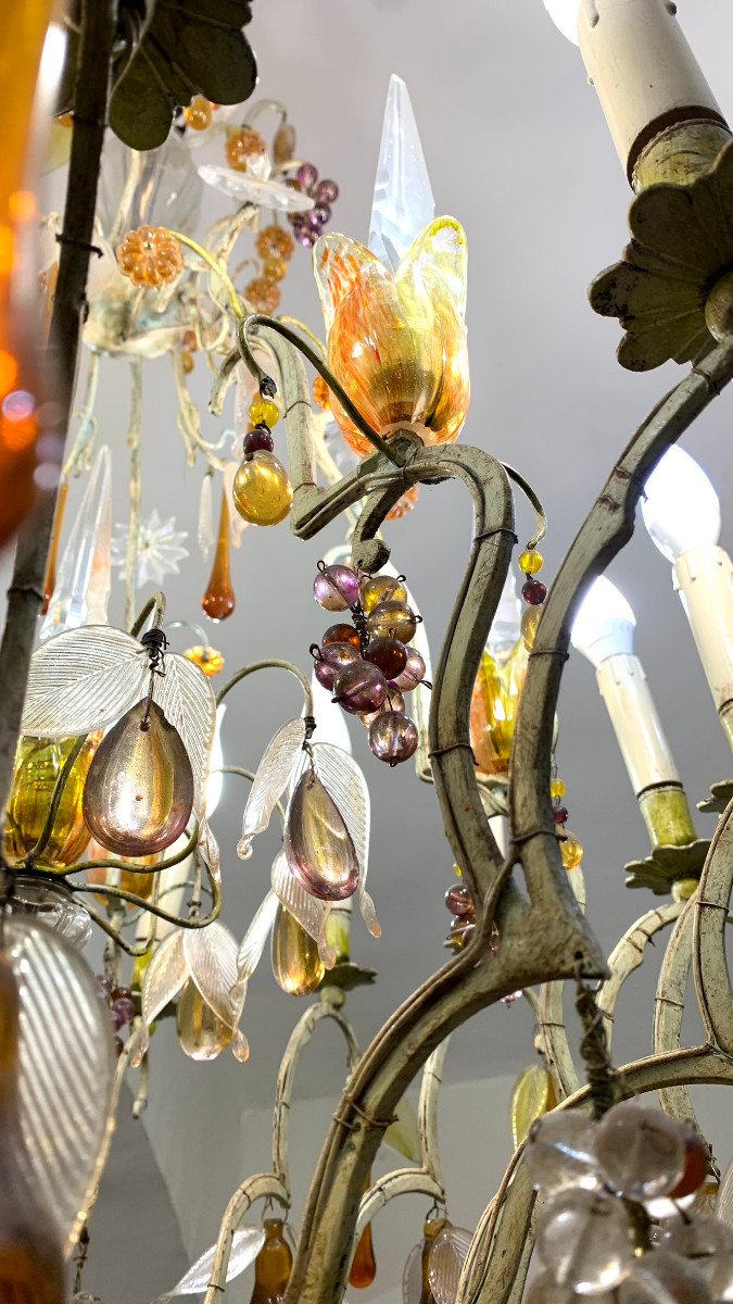 Late 19th Century Chandelier With Glass Fruit -photo-1