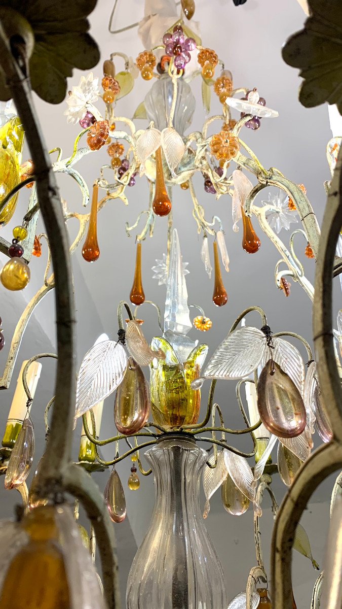 Late 19th Century Chandelier With Glass Fruit -photo-4