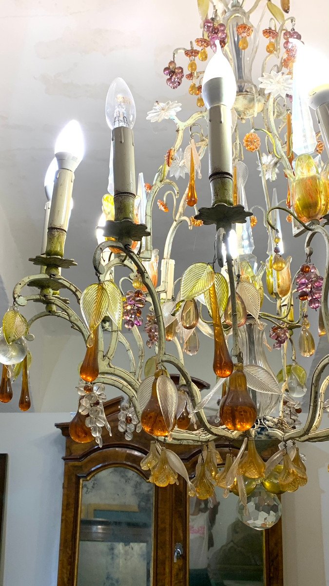 Late 19th Century Chandelier With Glass Fruit -photo-6