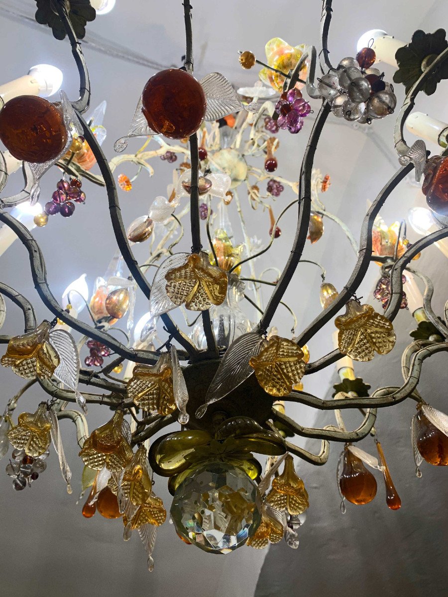 Late 19th Century Chandelier With Glass Fruit -photo-7