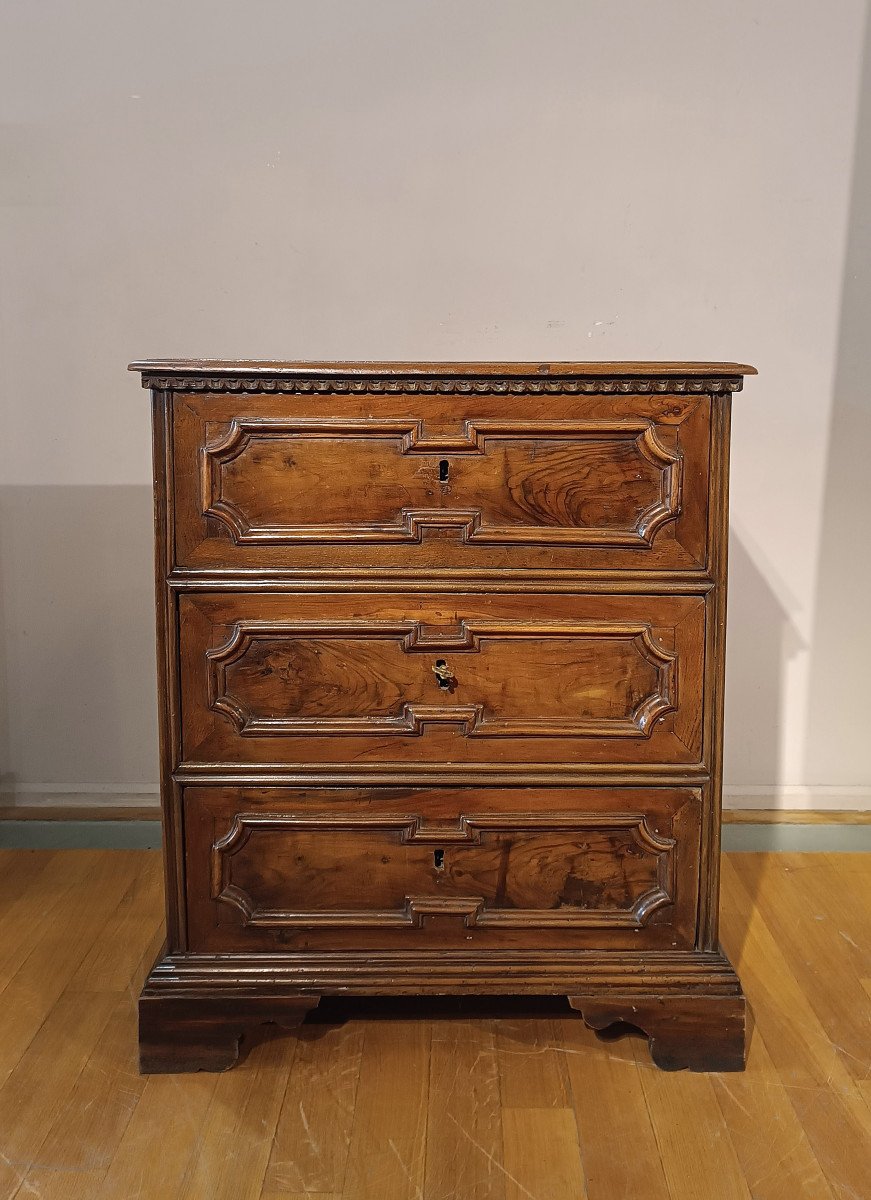 PETITE COMMODE LOUIS XIV EN NOYER FIN 17ème SIÈCLE-photo-2