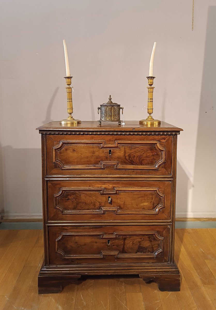 PETITE COMMODE LOUIS XIV EN NOYER FIN 17ème SIÈCLE-photo-6