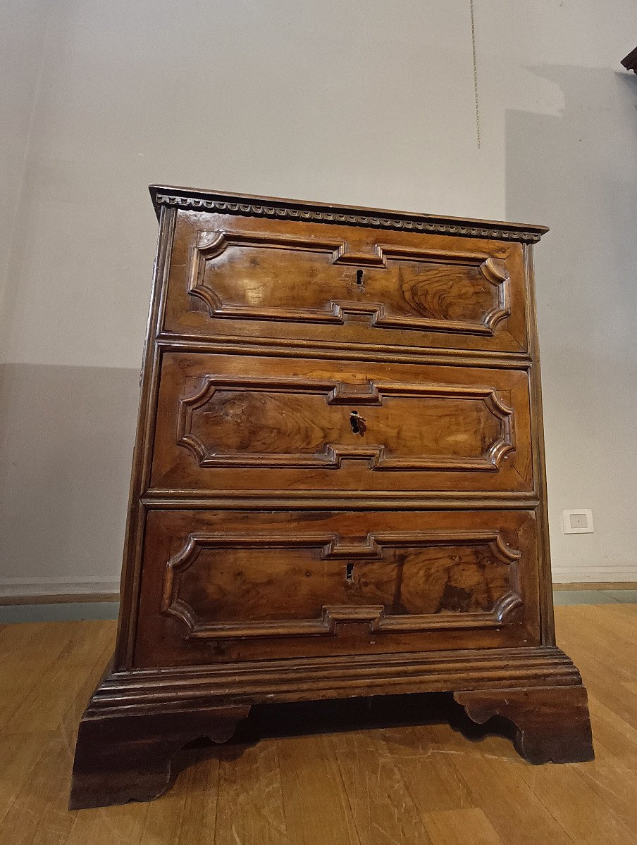 PETITE COMMODE LOUIS XIV EN NOYER FIN 17ème SIÈCLE-photo-7