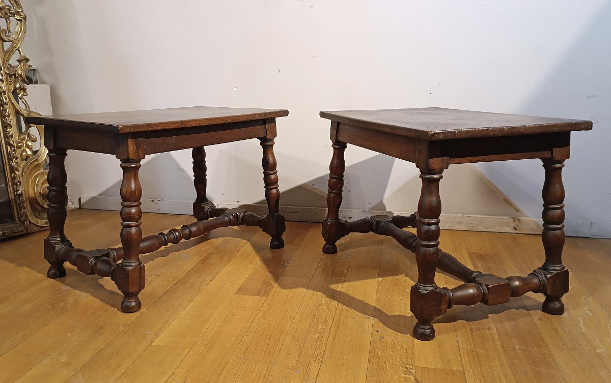 End Of The 17th Century Pair Of Louis XIV Stools-photo-3