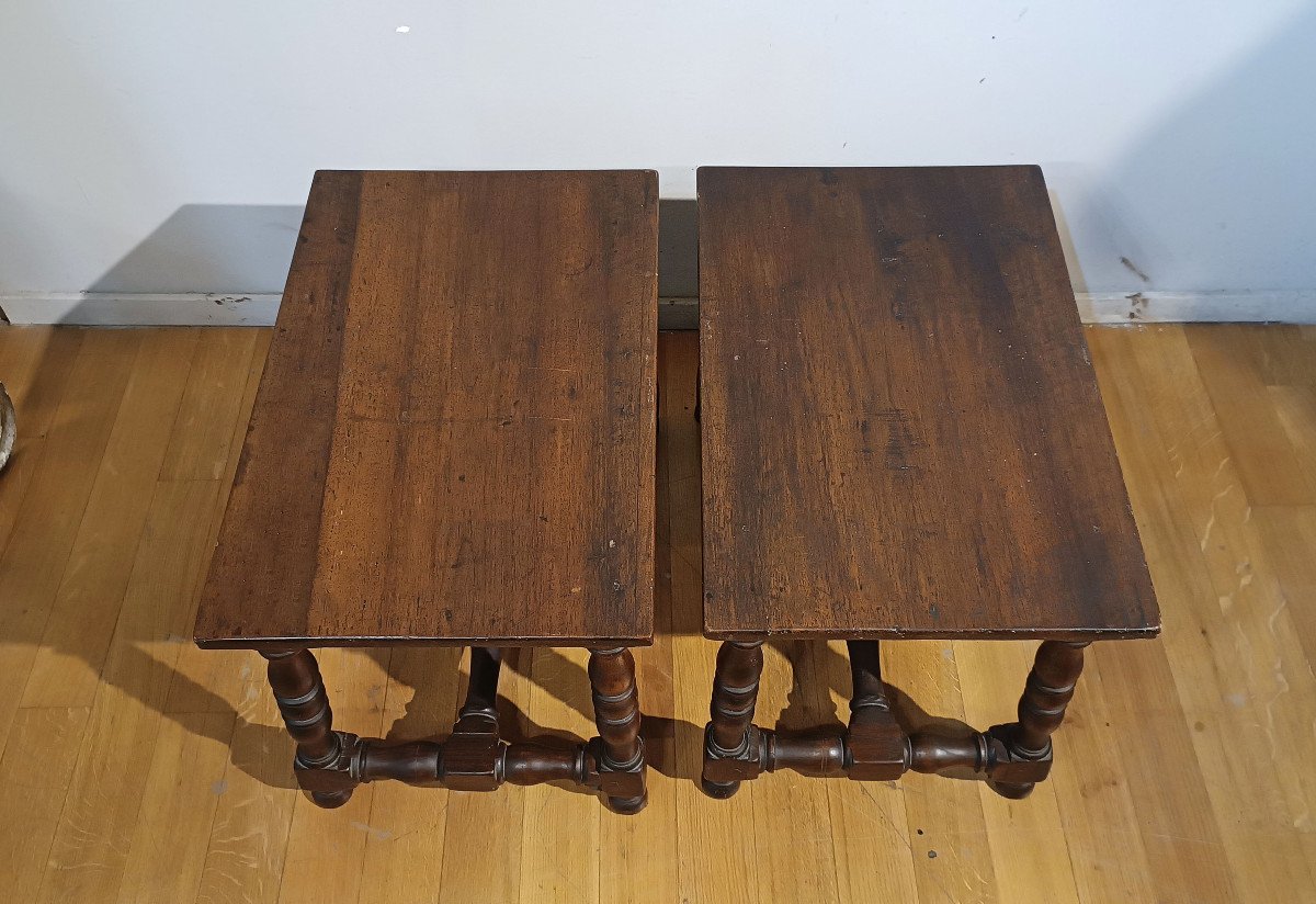 End Of The 17th Century Pair Of Louis XIV Stools-photo-1