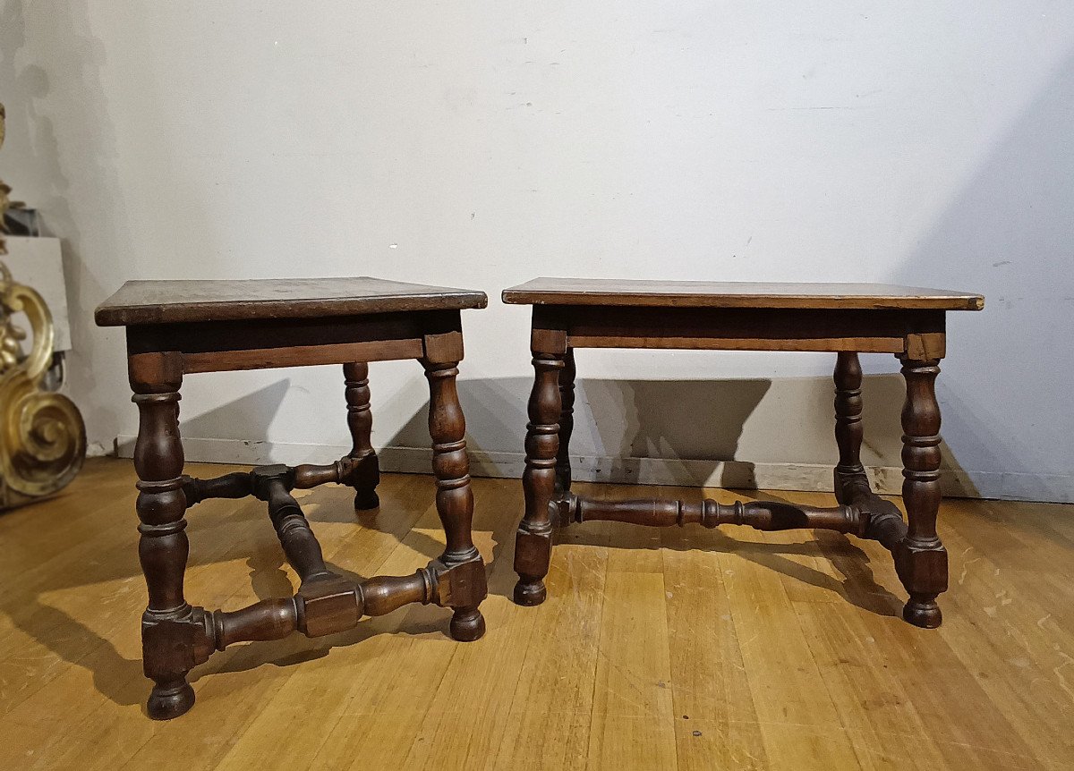 End Of The 17th Century Pair Of Louis XIV Stools-photo-6