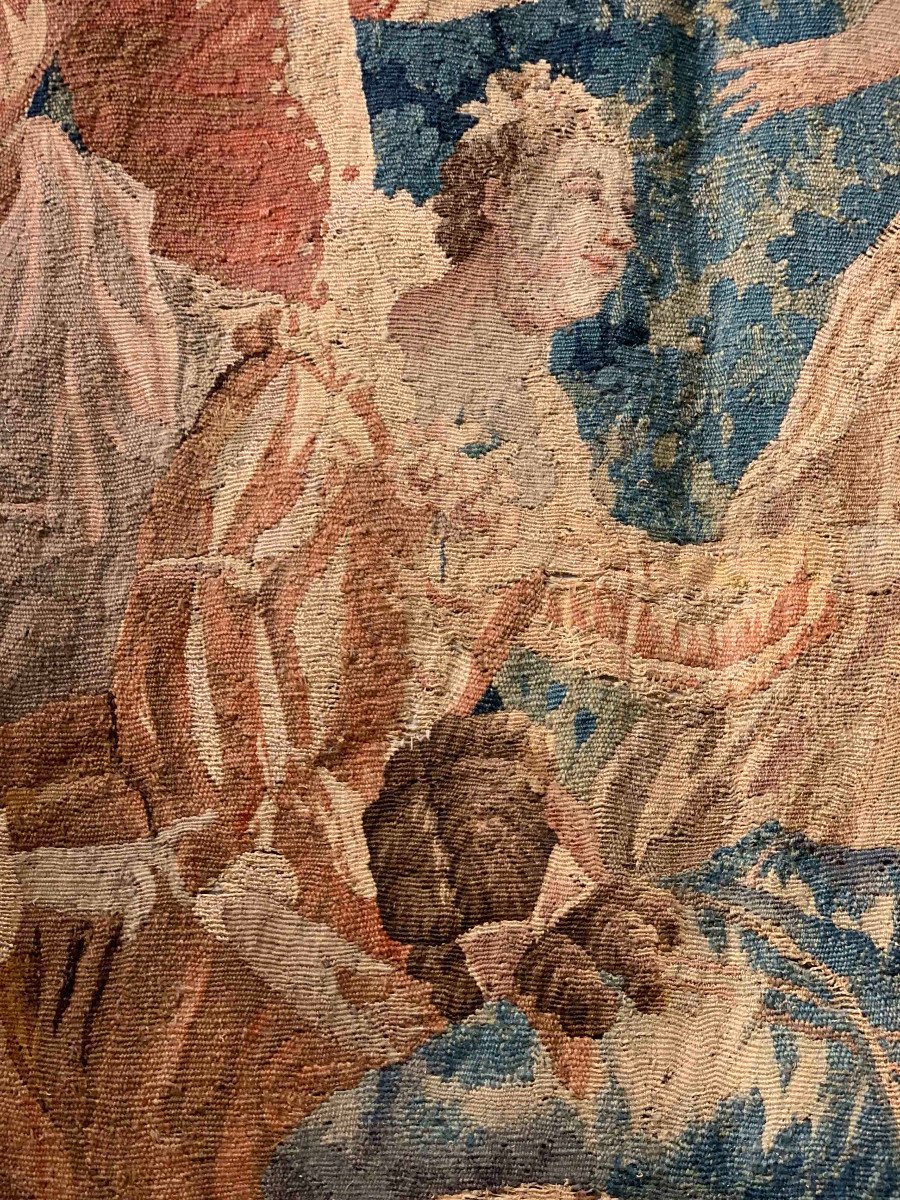 Third Quarter 18th Century Tapestry With “hot Hand Game”-photo-4