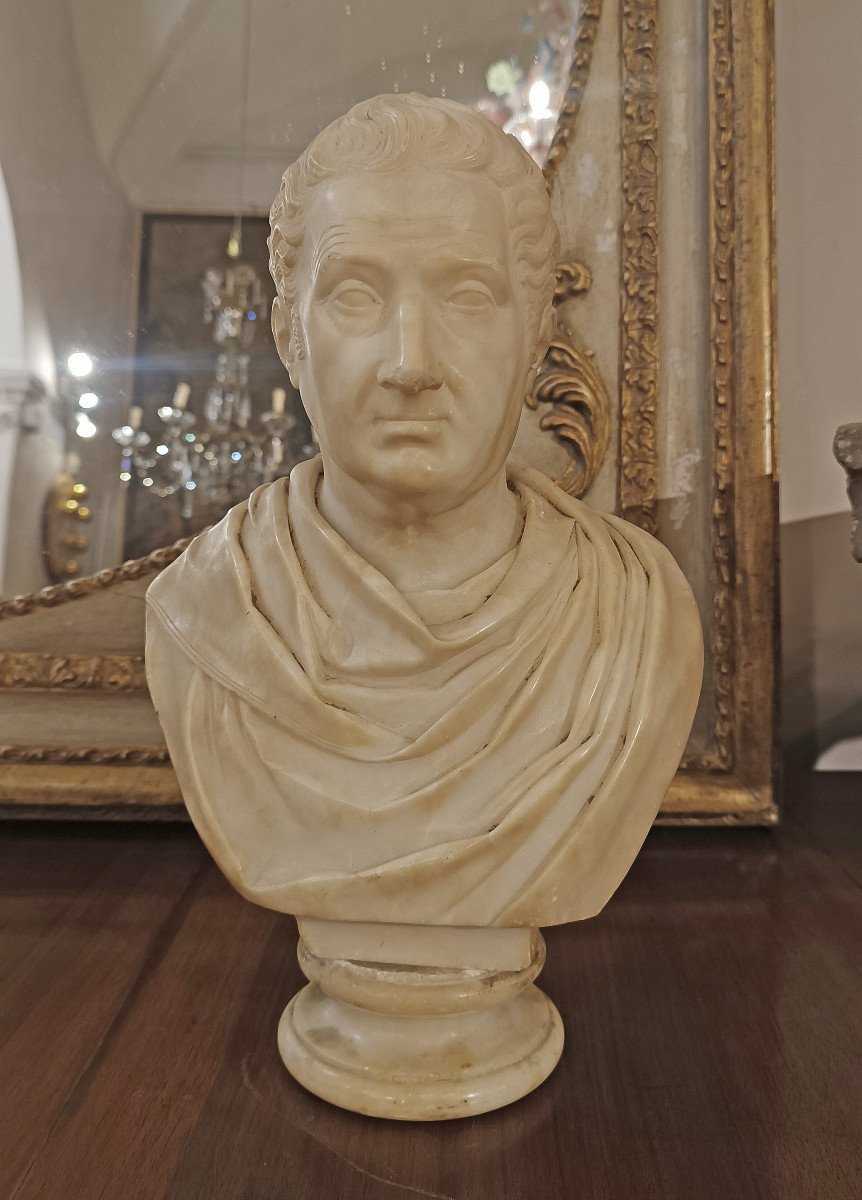 Late 18th Century Marble Bust Of Roman Senator -photo-2