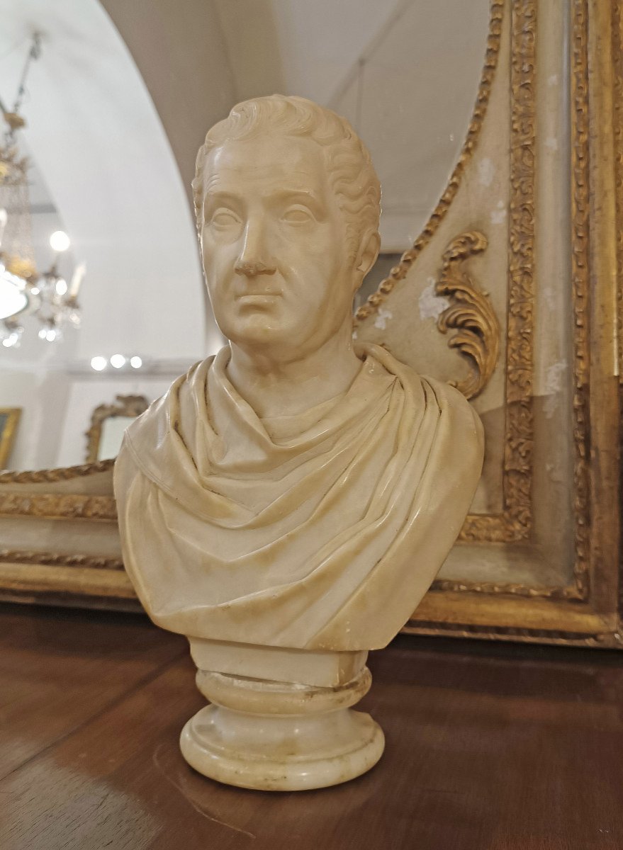 Late 18th Century Marble Bust Of Roman Senator -photo-3