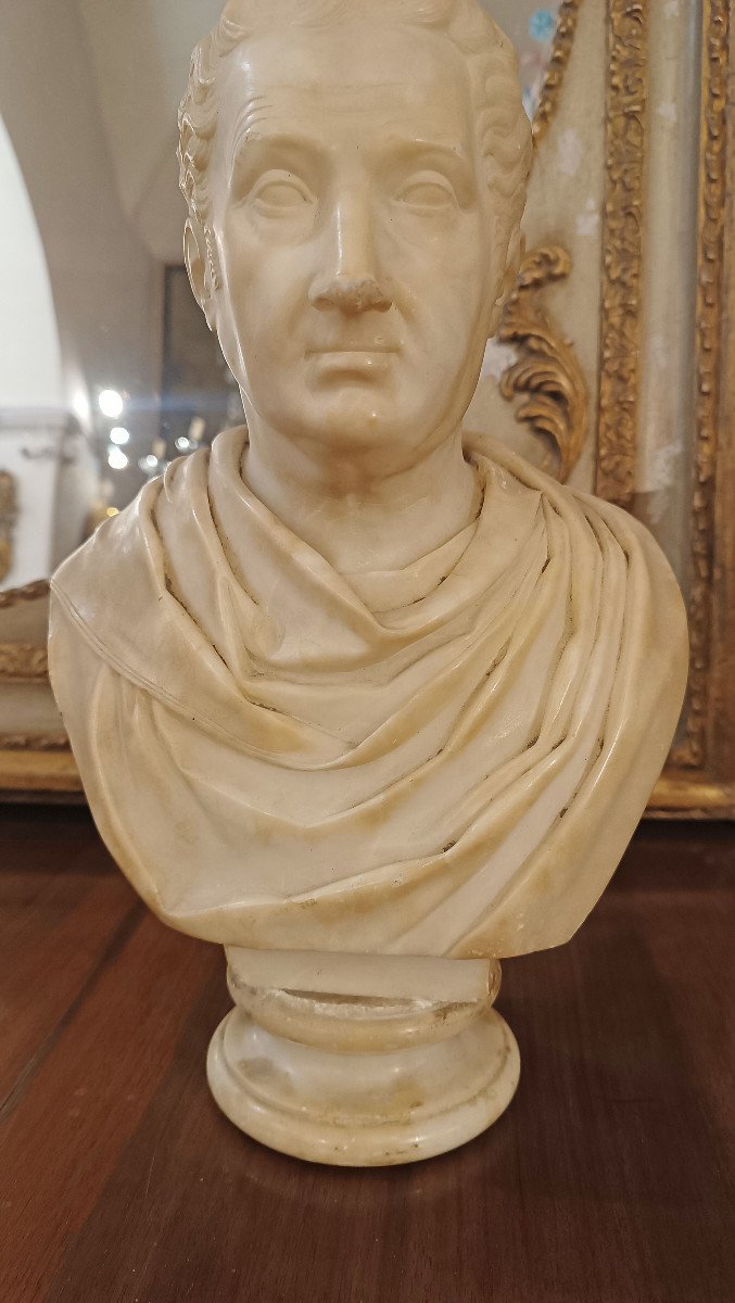 Late 18th Century Marble Bust Of Roman Senator -photo-4