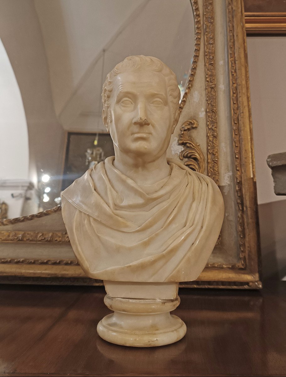 Late 18th Century Marble Bust Of Roman Senator -photo-6