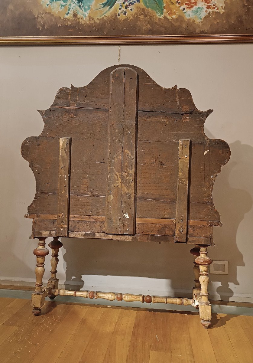 Painted Small Bench With Coat Of Arms Second Half Of The 18th Century-photo-1