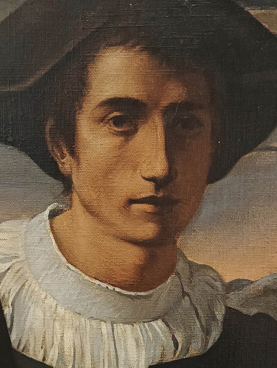 NÉORENAISSANCE PORTRAIT D'UN JEUNE HOMME 19ème SIÈCLE-photo-8