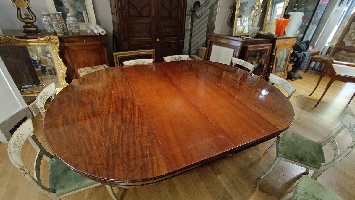 Early 19th Century Charles X Oval Table In Solid Mahogany -photo-7