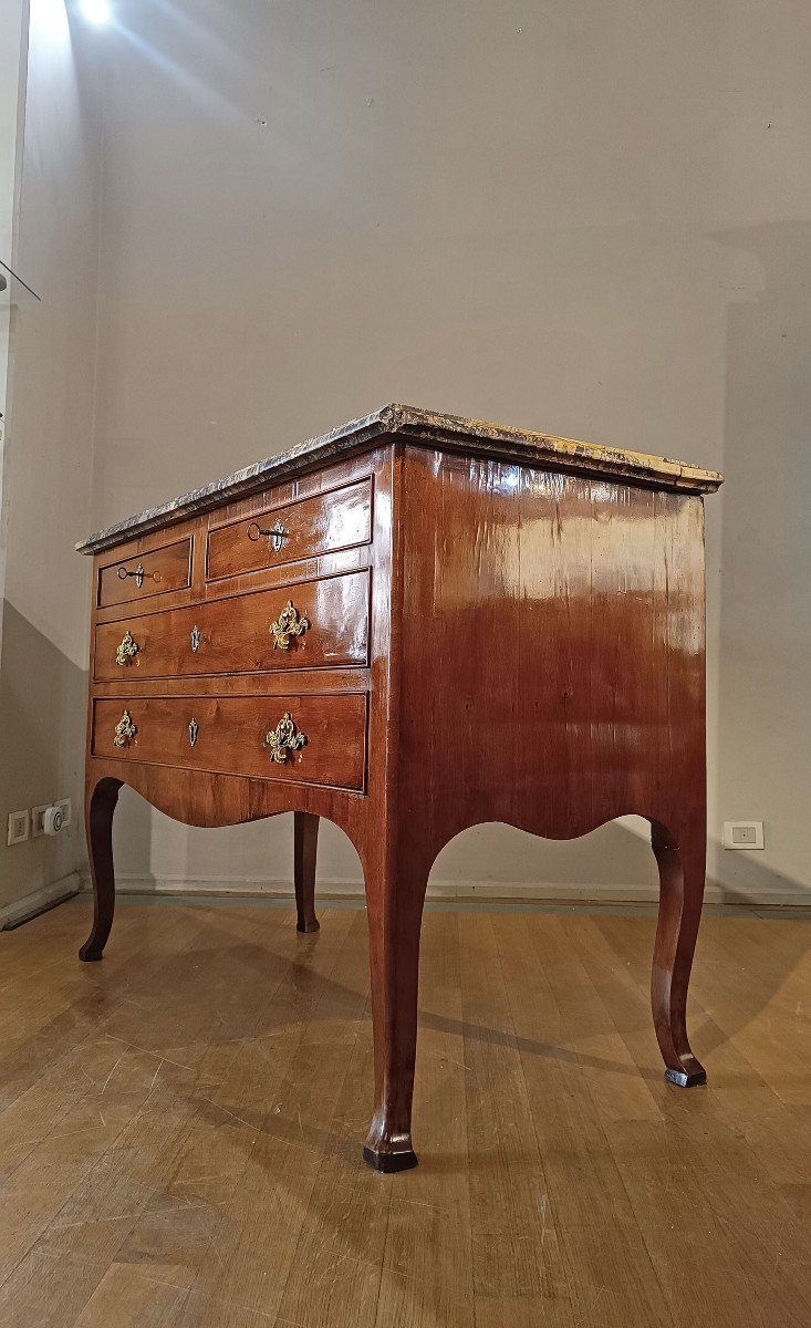 Second Half Of The 18th Century Chest With Yellow Sienese Marble-photo-2