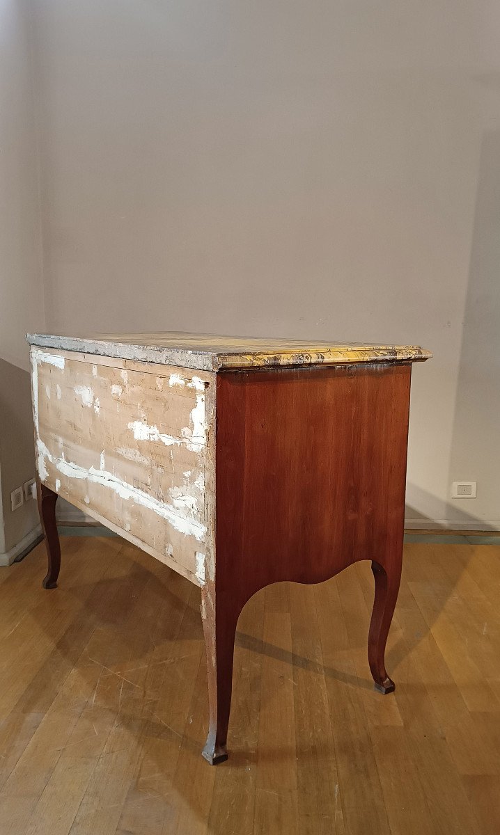 Second Half Of The 18th Century Chest With Yellow Sienese Marble-photo-4