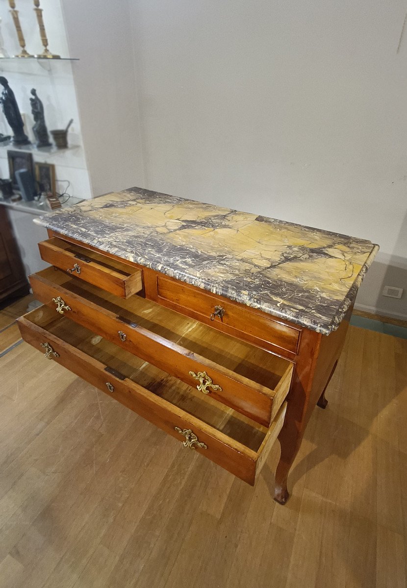 Second Half Of The 18th Century Chest With Yellow Sienese Marble-photo-2