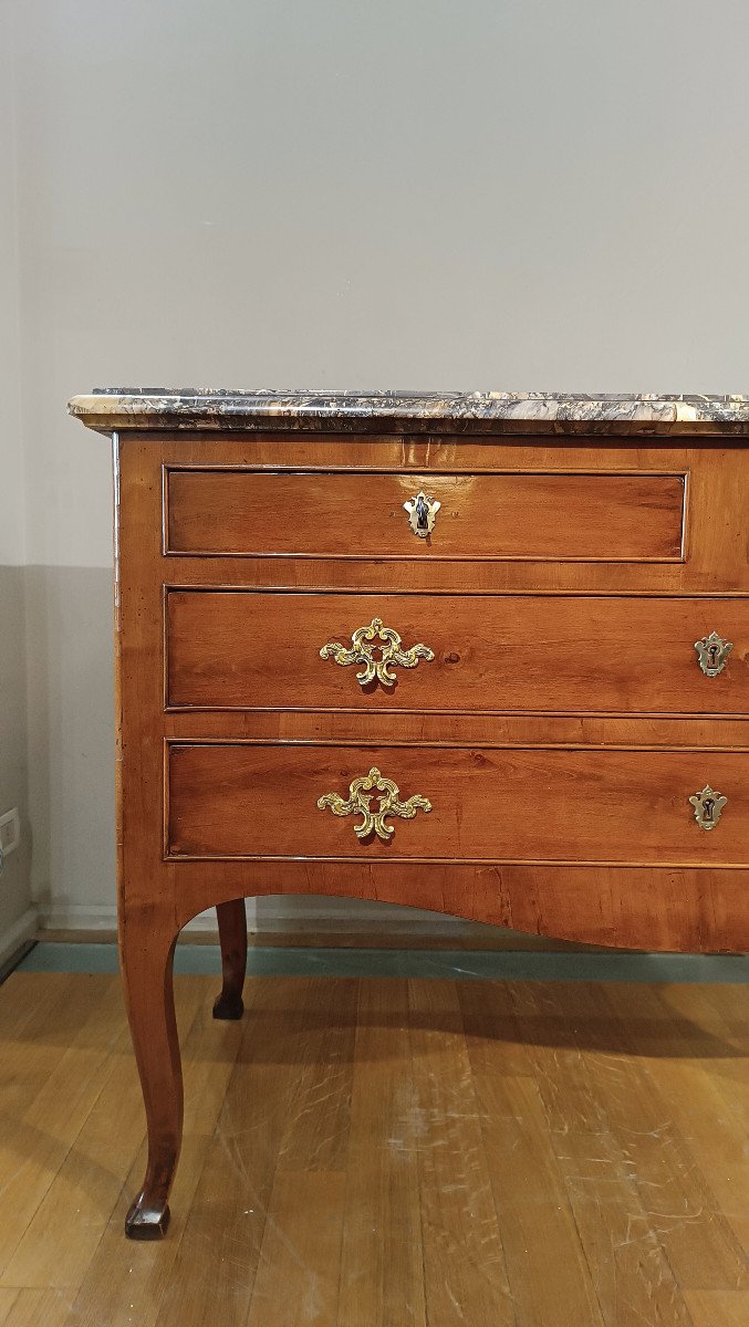 Second Half Of The 18th Century Chest With Yellow Sienese Marble-photo-5