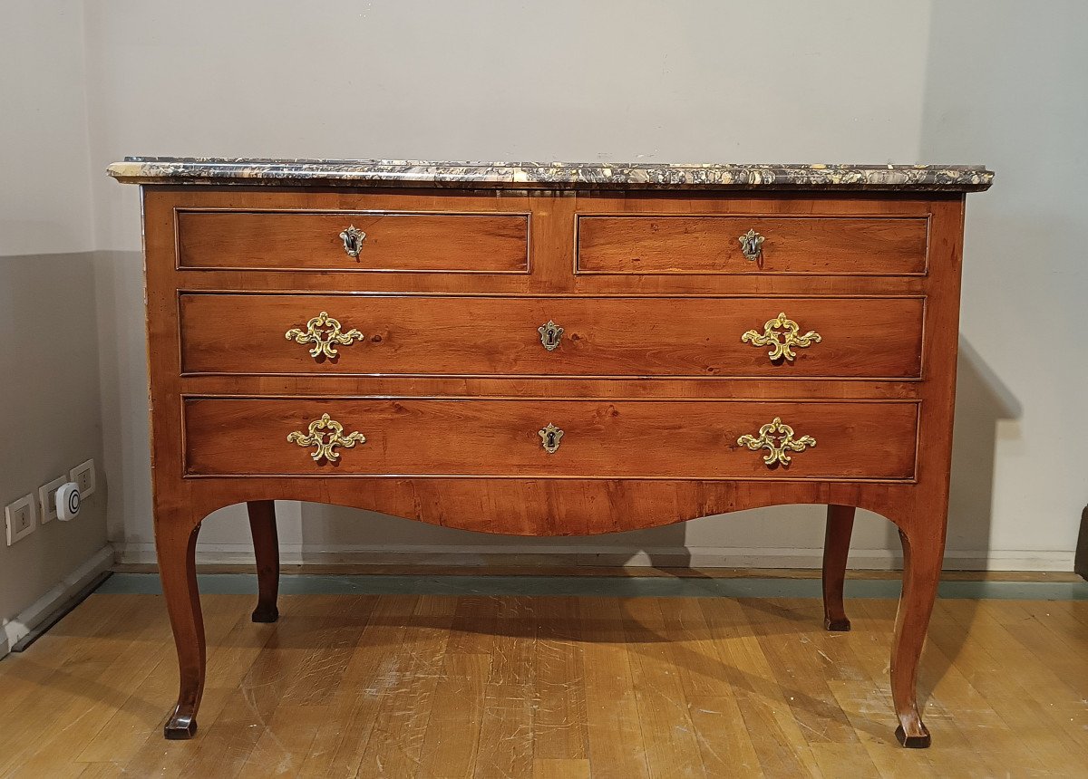 Second Half Of The 18th Century Chest With Yellow Sienese Marble-photo-7