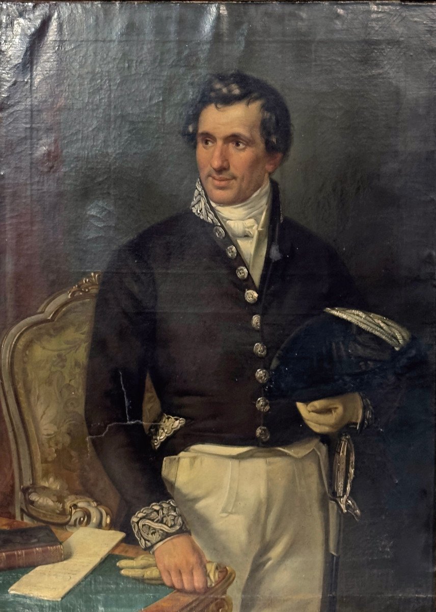 Early 19th Century Portrait Of A Gentleman In Uniform-photo-3
