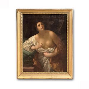 19th Century Oil On Canvas Painting With Cleopatra 