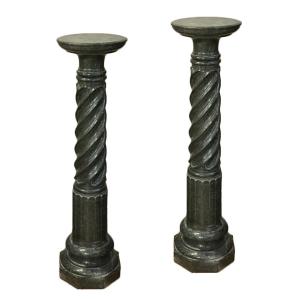 Pair Of 19th Century Torchon Columns