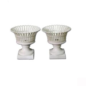 Pair Of 19th Century White Porcelain Fruit Bowls