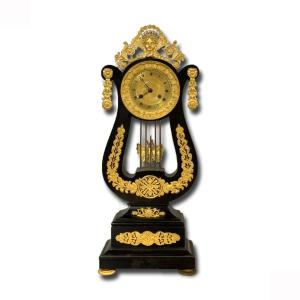 End Of The 18th Century Neoclassical Lyre Clock