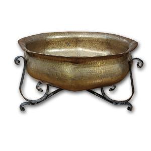 Early 18th Century Embossed Brass Brazier 