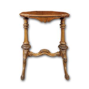 First Half Of The 19th Century Carved Walnut Coffee Table 